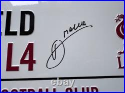 Alexis Mac Allister personally signed Liverpool official street sign proof COA