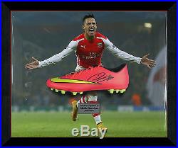 Alexis Sanchez Arsenal Signed Boot Display in Dome Frame AFTAL