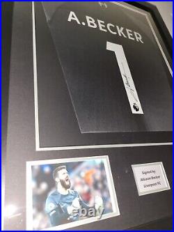 Alisson Becker Signed Away Liverpool Fc 2022/23 Goalkeeper Shirt Framed with COA