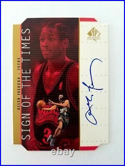 Allen Iverson 99 Sp Authentic Sign Of The Times Gold Auto Rare