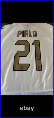 Andrea Pirlo Signed AC Milan Shirt Framed 125 Years Football Prizes COA