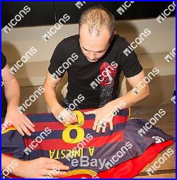 Andres Iniesta Back Signed Barcelona 2015-16 Home Shirt Autograph Jersey