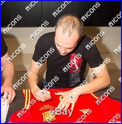 Andres Iniesta Front Signed and Match Worn Spain 2015-16 Home Shirt