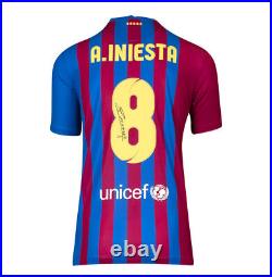 Andres Iniesta Signed Barcelona Shirt 2021-22, Number 8 Autograph Jersey