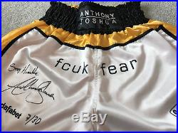 Anthony Joshua Hand Signed Boxing Shorts World Champion COA and Proof