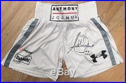Anthony Joshua MBE Hand Signed Boxing Shorts IBF World Champion COA