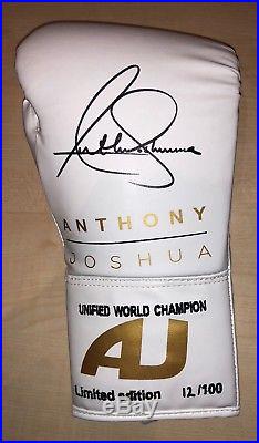 Anthony Joshua Signed Boxing Glove RARE LIMITED EDITION PROOF AFTAL COA (C)