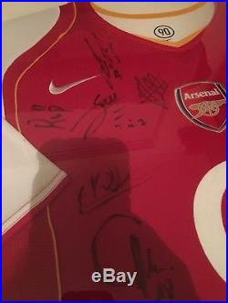 Arsenal Invincible Season 03/04 Squad Signed Framed Shirt