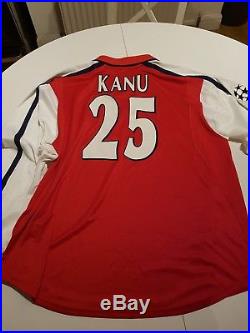 Arsenal Shirt Kanu Match Worn Champions League Signed