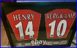Arsenal Signed shirts framed Henry, Bergkamp 34x26