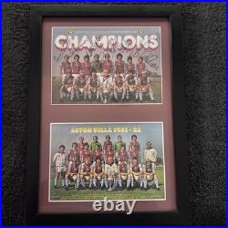 Aston Villa 1981-82 Football Team Framed Photo Signed By 15 Players