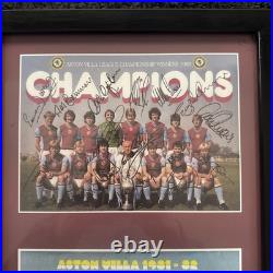Aston Villa 1981-82 Football Team Framed Photo Signed By 15 Players