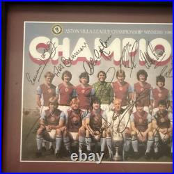 Aston Villa 1981-82 Football Team Framed Photo Signed By 15 Players
