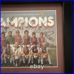 Aston Villa 1981-82 Football Team Framed Photo Signed By 15 Players
