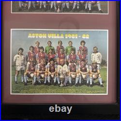 Aston Villa 1981-82 Football Team Framed Photo Signed By 15 Players