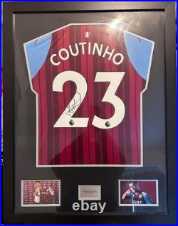Aston Villa Signed and Framed Coutinho Shirt