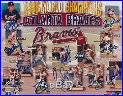 Atlanta Braves Team Signed 1995 World Series Champs Collage 8x10 Photo JSA COA