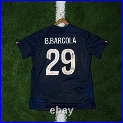 Autographed/Signed Bradley Barcola PSG Paris Saint Germain Blue Jersey BAS COA