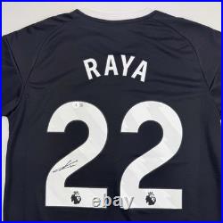 Autographed/Signed David Raya Arsenal Black Soccer Jersey Beckett BAS COA
