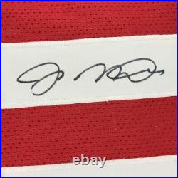 Autographed/Signed JOE MONTANA San Francisco Red Football Jersey JSA COA Auto