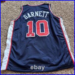 Autographed/Signed Kevin Garnett Minnesota Celtics USA Basketball Jersey JSA COA