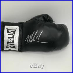 Autographed/Signed MIKE TYSON Black Everlast Boxing Glove JSA Spence COA Auto