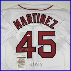 Autographed/Signed PEDRO MARTINEZ Boston White Baseball Jersey JSA COA Auto