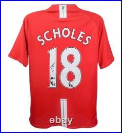 Autographed/Signed Paul Scholes Manchester United Nike Jersey Beckett COA