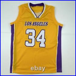 Autographed/Signed SHAQUILLE SHAQ O'NEAL Los Angeles Yellow Jersey JSA COA Auto