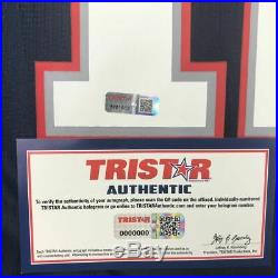 Autographed/Signed TOM BRADY Blue Authentic Nike Patriots Jersey Tristar COA