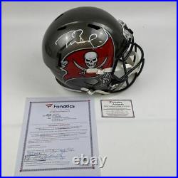 Autographed/Signed TOM BRADY SB LV Buccaneers Full Size Helmet Fanatics COA/LOA