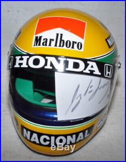 Ayrton Senna Autographed Signed 1/1 Replica 1991 F1 Helmet with a COA
