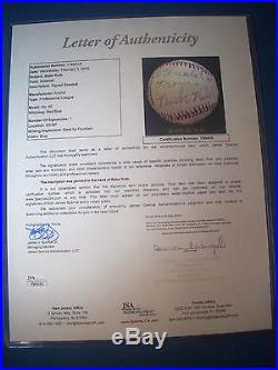 BABE RUTH Single Signed PSA/DNA Graded NM 7 JSA MLB Professional League BASEBALL
