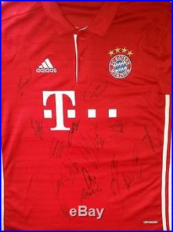 Bayern Munich 16/17 Team Hand Signed Current Shirt Autogramm See Exact Proof