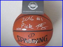 BEN SIMMONS Signed & Inscribed 2016 #1 Pick Authentic Basketball UDA LE 32/125