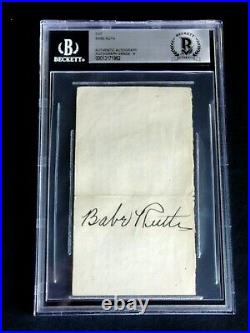 Babe Ruth Grade 9 Mint Signed Autograph Beckett (bas) Certified Auto Hof