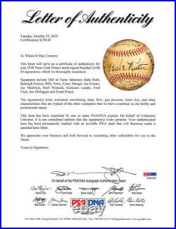 Babe Ruth Signed 1938 Yankees AL Hall of Famers Baseball PSA/DNA LOA K78140