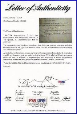 Babe Ruth Signed George Herman Ruth 1928 Contract Psa/dna Certified Autograph