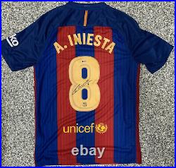 Barcelona Andres Iniesta Signed Jersey Soccer Autographed Beckett BAS COA