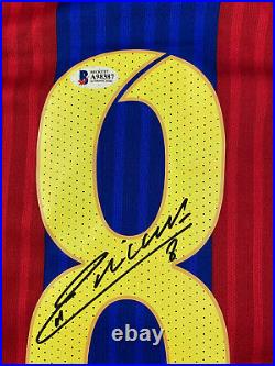 Barcelona Andres Iniesta Signed Jersey Soccer Autographed Beckett BAS COA