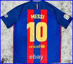 Barcelona Lionel Messi Signed Soccer Jersey Auto Beckett BAS COA
