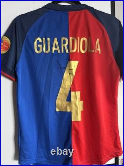 Barcelona Pep Guardiola handsigned anniversary strip with coa