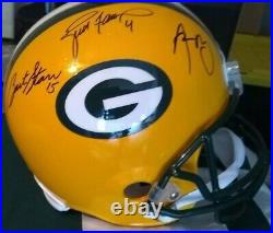 Bart Starr Brett Favre Aaron Rodgers Signed Full Size Helmet Packers Auto
