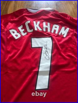Beckham Signed Manchester United Home Shirt With COA Included