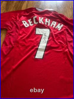 Beckham Signed Manchester United Home Shirt With COA Included