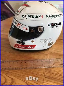 Bell Racing Ferrari 12 Mini F1 Helmet Sebastian Vettel 2017 Print Signed