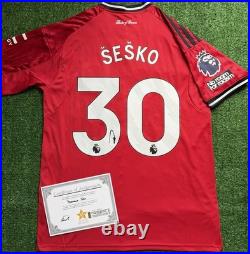 Benjamin Sesko Signed Manchester United 25/26 Shirt with EXACT VIDEO PROOF & COA