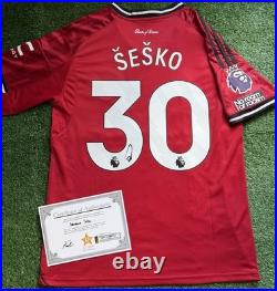 Benjamin Sesko Signed Manchester United 25/26 Shirt with EXACT VIDEO PROOF & COA