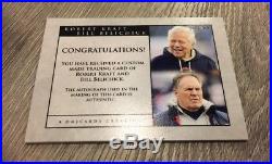 Bill Belichick Robert Kraft New England Patriots Signed Custom Auto Card #1/1