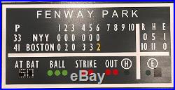 Boston Red Sox Fenway Park Green Monster Scoreboard Sign Collectible 24 X 12